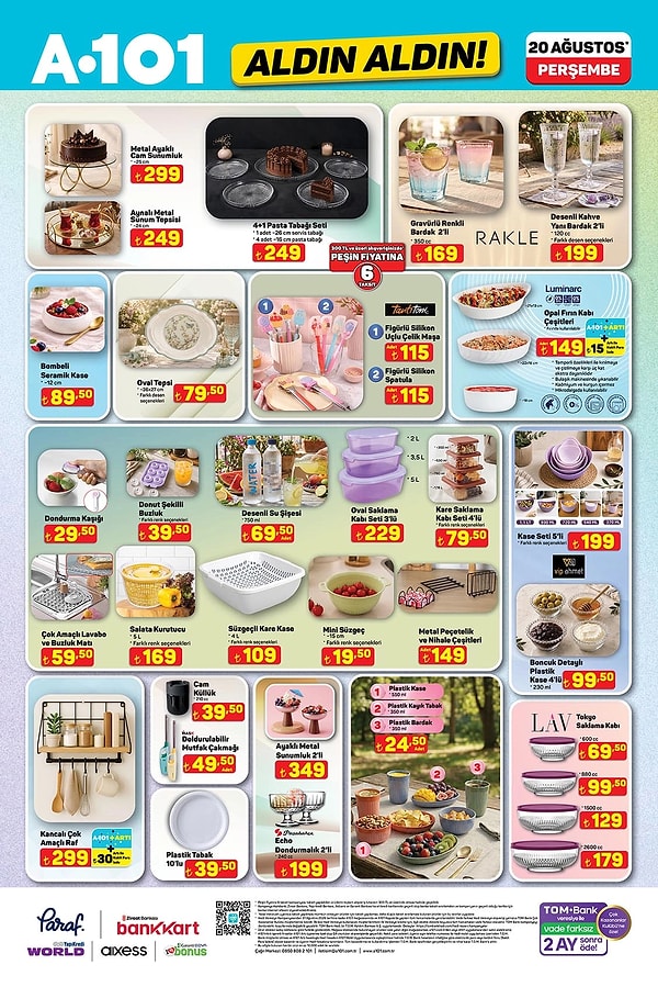 Metal Ayaklı Cam Sunumluk 299 TL