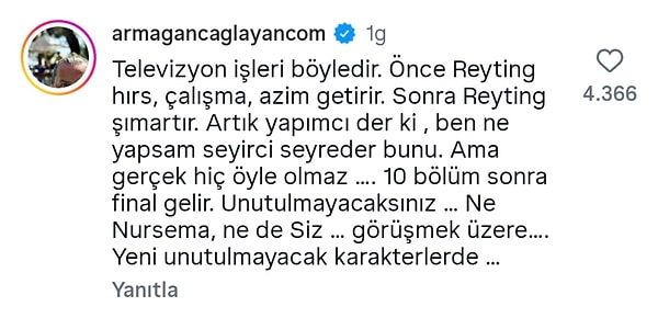 İşte Armağan Çağlayan'ın o yorumu: