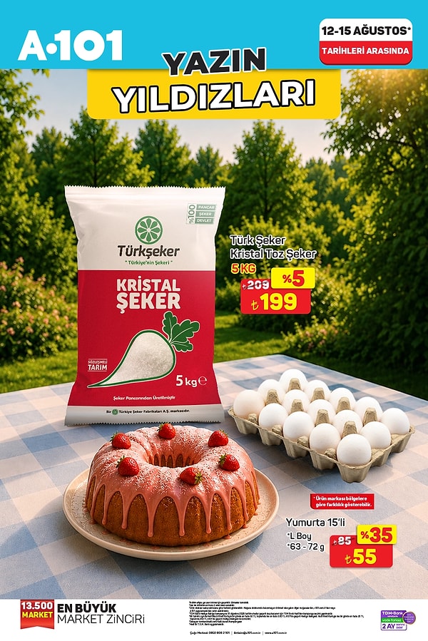Türk Şeker Kristal Toz Şeker 5 KG 199 TL