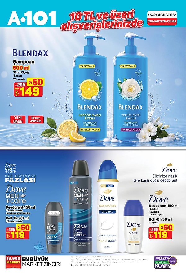 10 TL ve üzeri alışverişlerde;