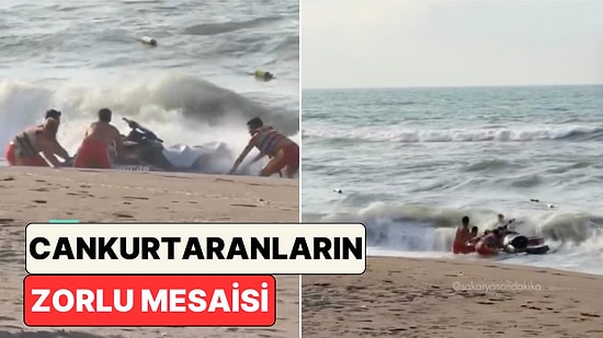 Karasu Sahilinde Deniz Yasağına Uymayan Tatilciler Hem Kendilerini Hem Cankurtaranları Tehlikeye Attı!