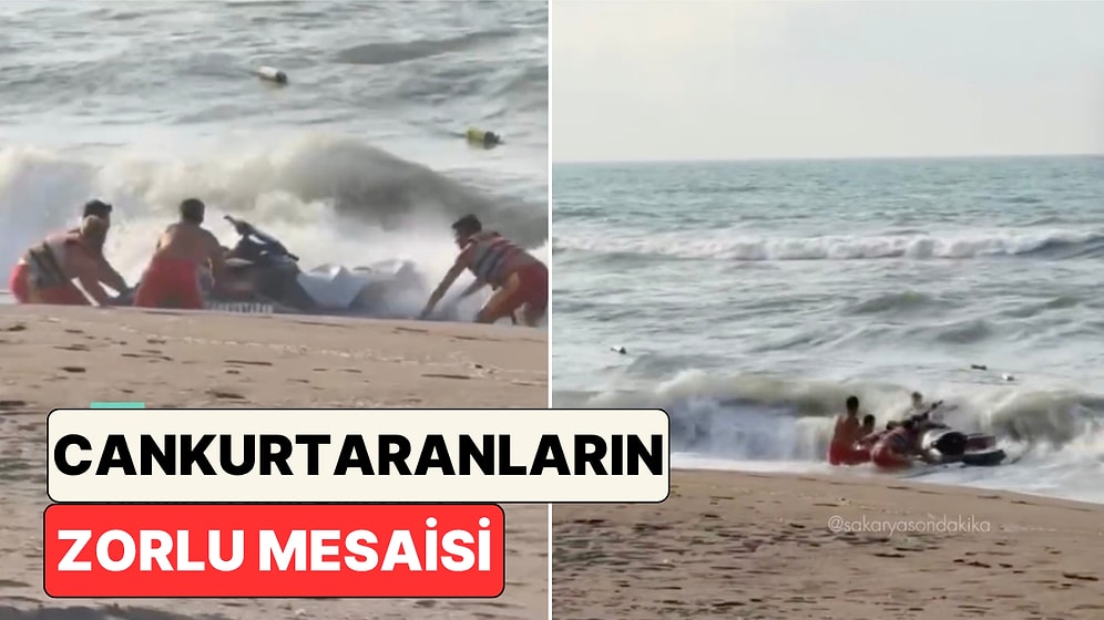 Karasu Sahilinde Deniz Yasağına Uymayan Tatilciler Hem Kendilerini Hem Cankurtaranları Tehlikeye Attı!