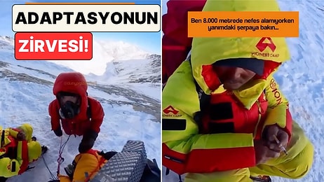 8000 Metrede Nefes Almakta Zorlanan Dağcı Kendisine Rehberlik Eden Şerpa'nın Rahatlığını Paylaştı