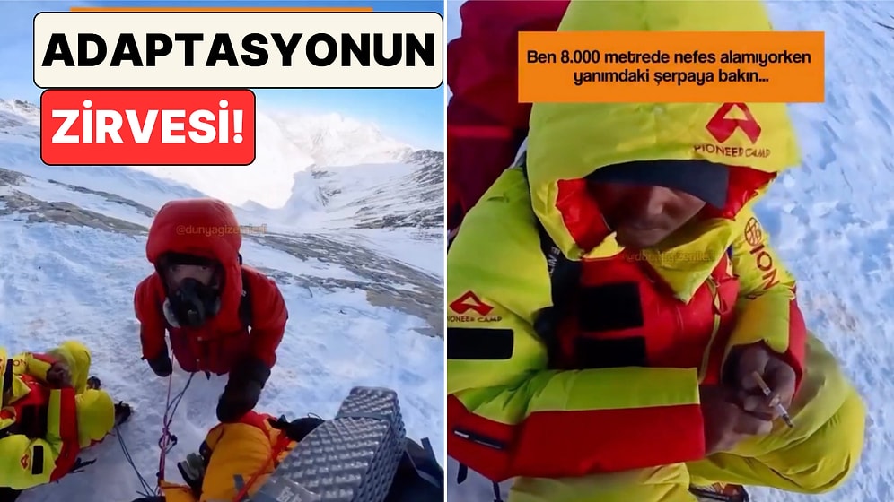 8000 Metrede Nefes Almakta Zorlanan Dağcı Kendisine Rehberlik Eden Şerpa'nın Rahatlığını Paylaştı