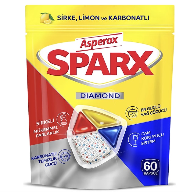 Asperox Sparx 60'lı bulaşık makinesi tableti sepete özel fiyatla net 329,90 TL!