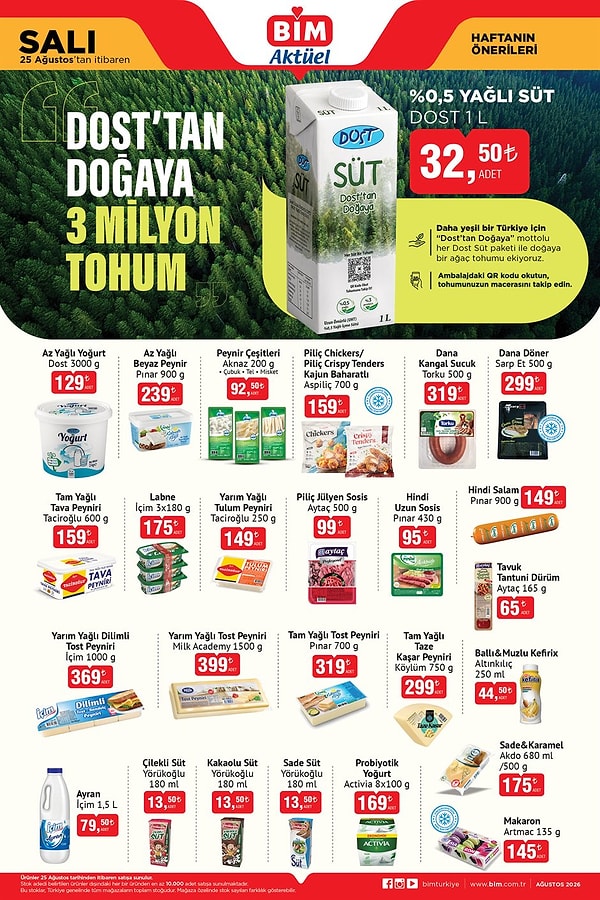Dost %0,5 Yağlı Süt 1 L 32,50 TL