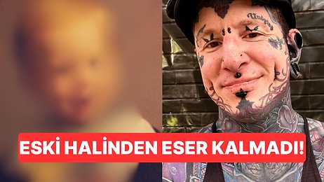 Binlerce Lira Harcayıp Vücudunun Neredeyse Tamamını Dövmelerle Kaplayan Adam Çocukluk Fotoğrafını Paylaştı