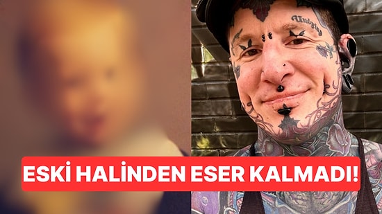 Binlerce Lira Harcayıp Vücudunun Neredeyse Tamamını Dövmelerle Kaplayan Adam Çocukluk Fotoğrafını Paylaştı