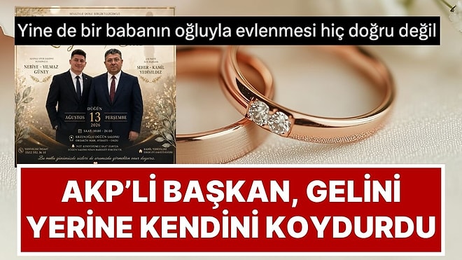 AKP'li Başkan, Oğlunun Düğün Davetiyesine Gelinin Yerine Kendi Fotoğrafını Koydurdu!