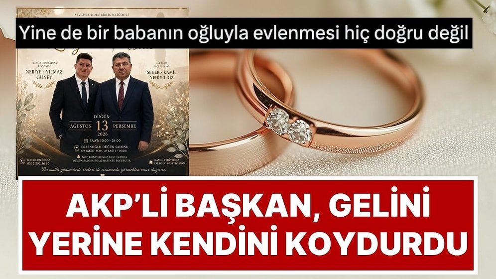 AKP'li Başkan, Oğlunun Düğün Davetiyesine Gelinin Yerine Kendi Fotoğrafını Koydurdu!
