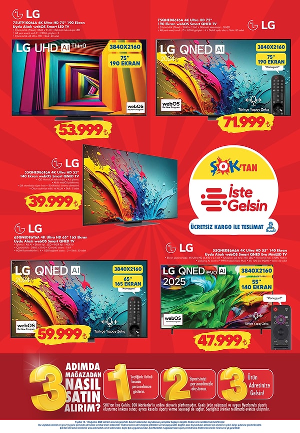 LG 75UT91006LA 4K Ultra HD 75 190 Ekran Uydu Alıcılı webOS Smart LED TV 53.999 TL