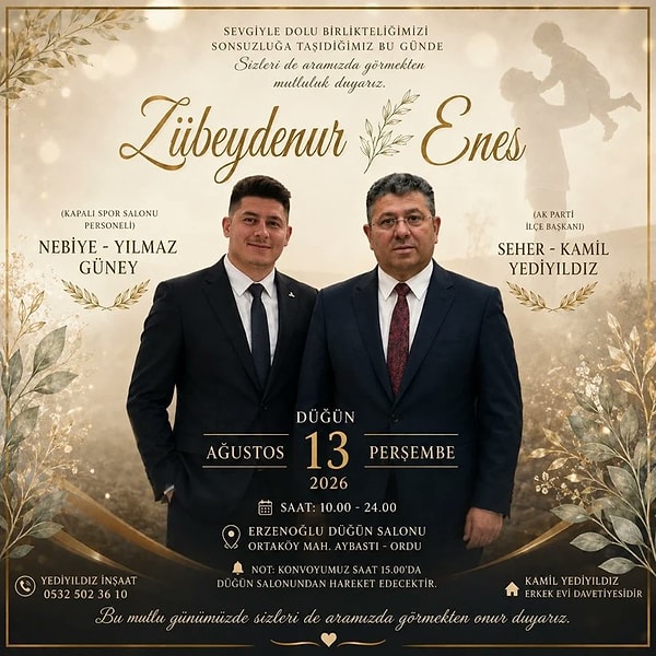 Türkiye'nin gündeminde baba oğulun fotoğrafının basıldığı düğün davetiyesi yer alıyor.
