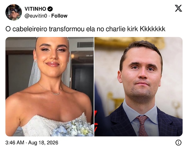 "Kuaför onu Charlie Kirk'e dönüştürdü"