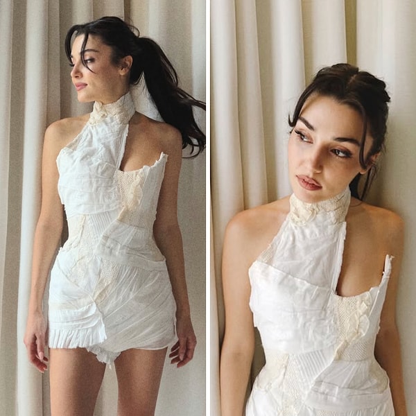 Hande Erçel bu kez Dilara Fındıkoğlu imzalı beyaz bir elbiseyle kamera karşısına geçti ama sosyal medya tarafından sınıfta bırakıldı.