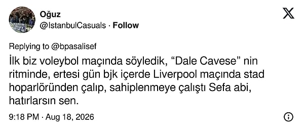 Beşiktaş taraftarı meşhur marşın Türkiye'de ilk kez 2008 yılında Beşiktaş Liverpool maçı öncesi çalındığını iddia etti.