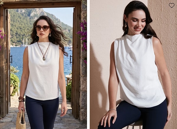 Lela dik yaka omuz büzgülü beyaz kadın bluz %25 indirimle 374,99 TL!