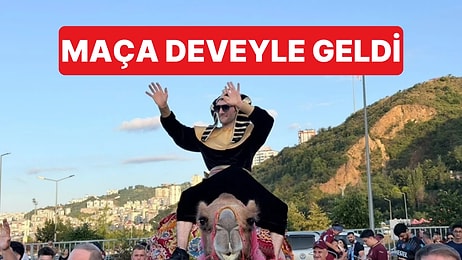 Trabzonspor'da Salah Aşkı Bambaşka Boyutlara Taşındı: Stadyuma Firavun Kıyafeti ve Deveyle Geldi