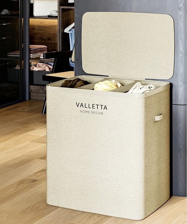 Valletta Paloma 120L 3 bölmeli katlanabilir kumaş kirli sepeti sepete özel 2.209,00 TL!