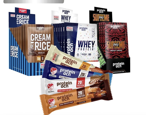 Protein Ocean en sevilen ürünler karma deneme paketi 1.427,00 TL yerine net 999,00 TL!
