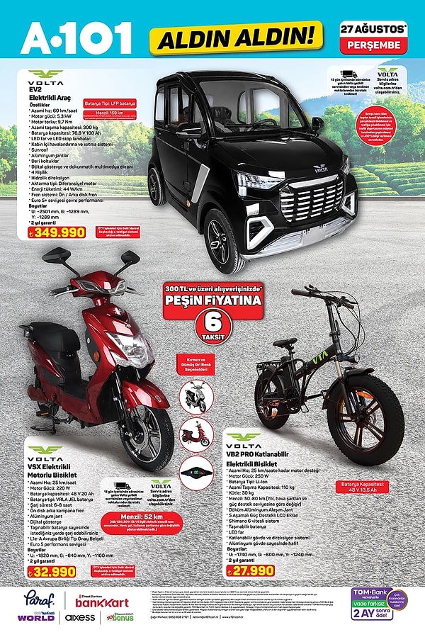 Volta EV2 Elektrikli Araç 349.990 TL