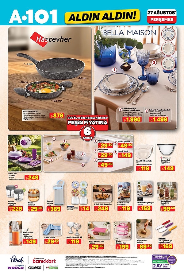 Hascevher Tava ve Sahan Seti 879 TL