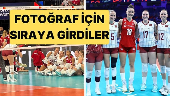 Letonyalı Voleybolcular Mağlubiyet Sonrası Yıldızlarımızla Fotoğraf Çektirmek İçin Sıraya Girdiler