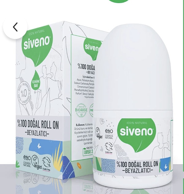 Siveno %100 doğal beyazlatıcı roll-on kişisel bakımın en çok satan ürünü!