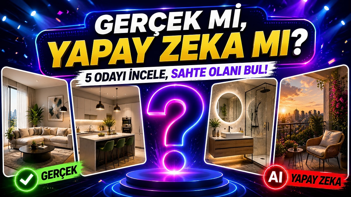 Gerçek mi, Yapay Zeka mı? 5 Odayı İncele, Sahte Olanı Bul!