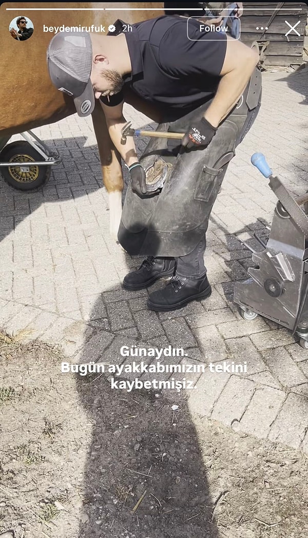 Babalık haberinin ardından “at” gündemine geri dönen Ufuk Beydemir’den yeni bir paylaşımı geldi.