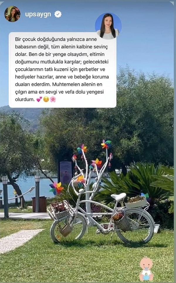 Ömer bebeğin doğumunun ardından gelen tebrik mesajlarına Aygün Aydın’ın paylaşımı da eklendi.