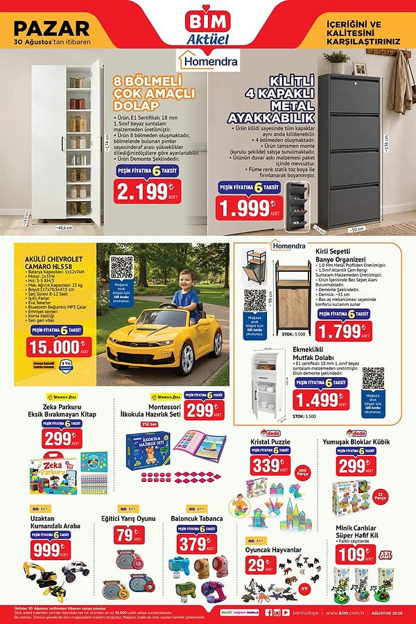 Homendra 8 Bölmeli Çok Amaçlı Dolap 2.199 TL