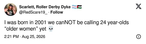 "2001 doğumluyum, henüz 24 yaşındaki kadınlara "olgun kadınlar" diyemeyiz 💀"
