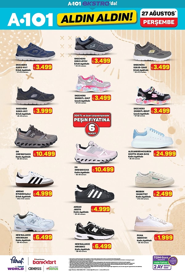 Skechers, Alexander McQueen, Adidas, New Balance, Puma Ayakkabı Modelleri