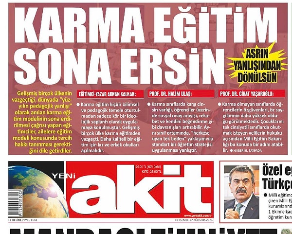 Yeni Akit Gazetesi'nin bugünkü baskısında sür manşetten okuyucularına sunduğu haberi, dijital platformlarda ve sosyal medyada geniş çaplı bir tepkiye neden oldu.