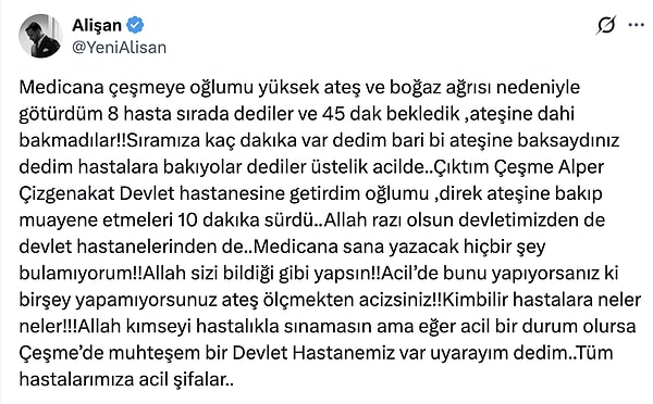 Alişan'ın o paylaşımı: