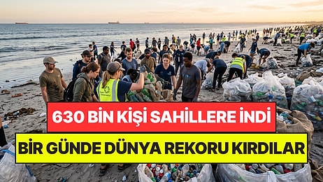 630 Bin Kişi Sahillere Akın Etti: Bir Günde 1.3 Milyon Adet Çöp Toplayarak Dünya Rekoru Kırdılar