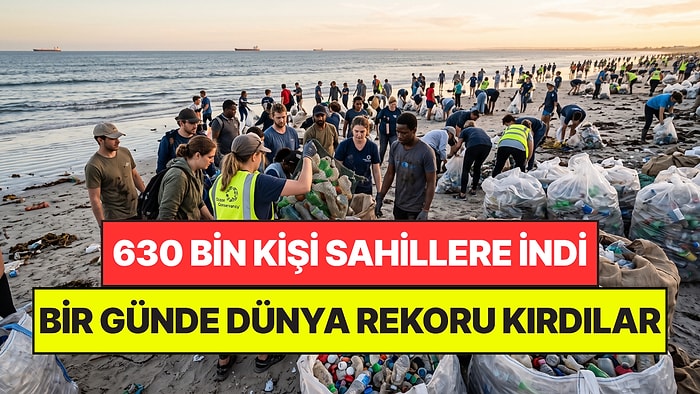 630 Bin Kişi Sahillere Akın Etti: Bir Günde 1.3 Milyon Adet Çöp Toplayarak Dünya Rekoru Kırdılar