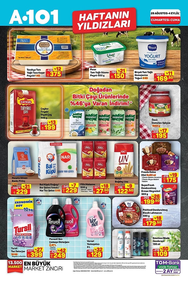 Tarabya Tam Yağlı Taze Kaşar Peyniri 1 KG 375 TL