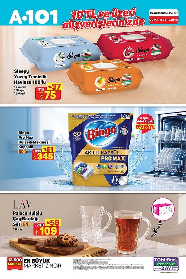 10 TL ve üzeri alışverişlerde;