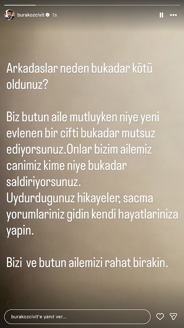 Fahriye Evcen'in de tartışmanın içine çekildiğini gören Burak Özçivit, geçtiğimiz dakikalarda sessizliğini bozarak eleştirilere sert çıktı.