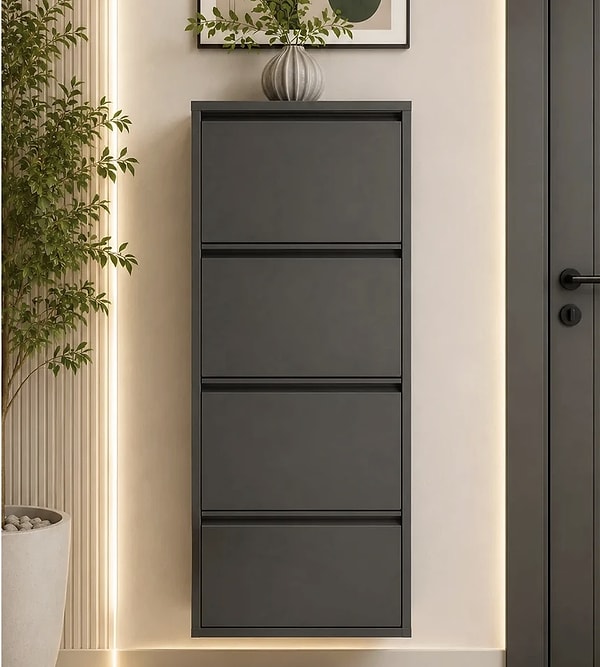 Effe Yapı Dekor antrasit 4 kapaklı metal ayakkabılık 2.600,00 TL yerine net 2.000,00 TL!