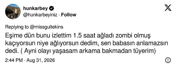 Erkeklerden de yorum geldi.