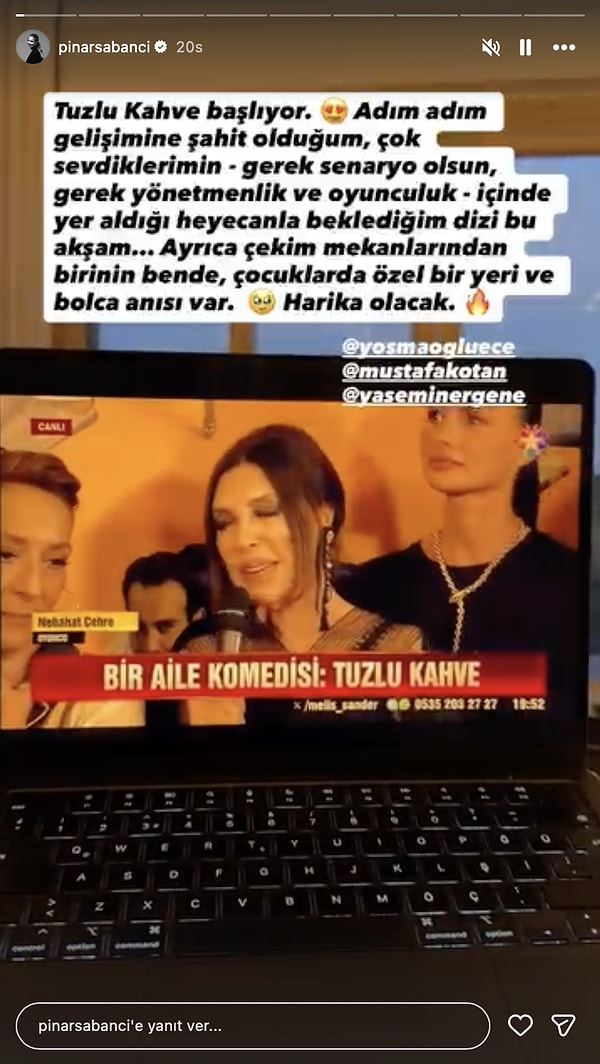 Star TV'nin iddialı yeni dizisi Tuzlu Kahve dün akşam ilk bölümüyle ekran macerasına başladı. Pınar Sabancı'nın dizi için yaptığı paylaşımda kullandığı bir ifade ise goygoyculara aradıkları malzemeyi verdi!