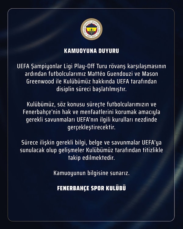 Kulüpten açıklama geldi: