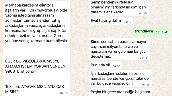 Nefesoğlu yazdıklarının ardından dolandırıcının yazdıklarını paylaştı.
