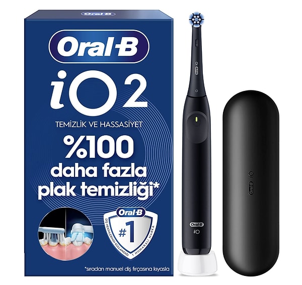 Oral-B iO2 siyah şarjlı diş fırçası 2.695,00 TL yerine net 2.424,90 TL!