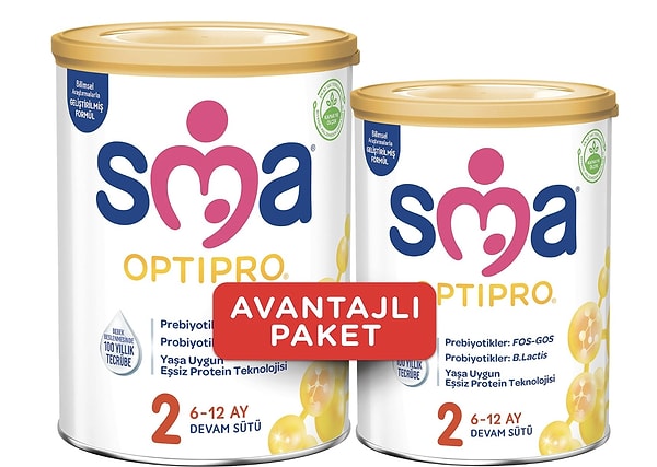 SMA Optipro 2 devam sütü (400g + 800g) %40 indirimle 1.838,29 TL yerine net 1.099 TL!
