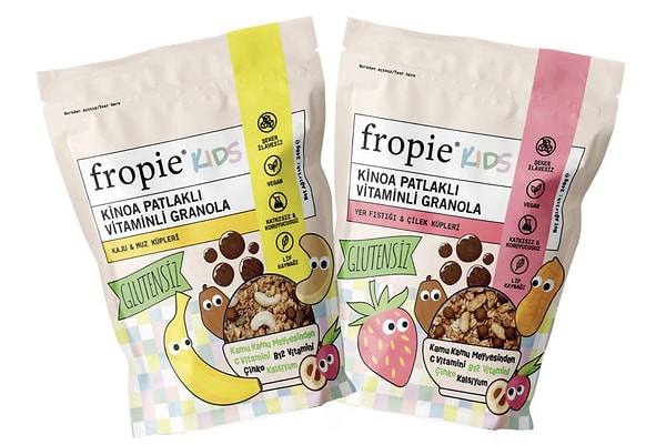 Fropie Kids vitaminli granola ikili paketi okula dönüşe özel net 434,00 TL!