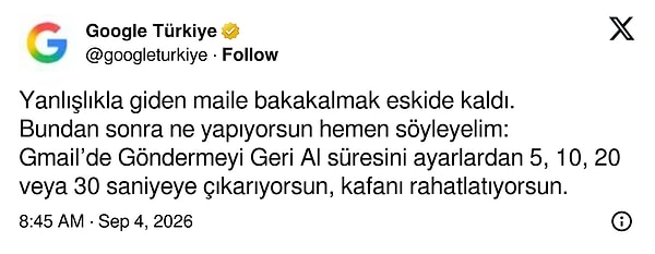 Peki gönderilen mail nasıl geri alınır?