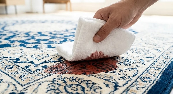 Yağ ve salça lekelerini çekmesi için bolca karbonat serpin.